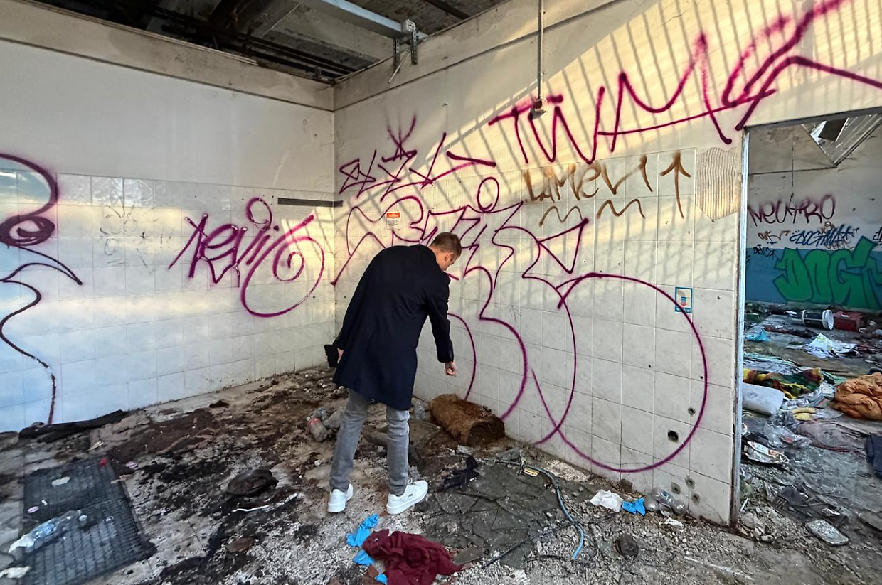 Il punto dov'&egrave; stato ritrovato il senzatetto