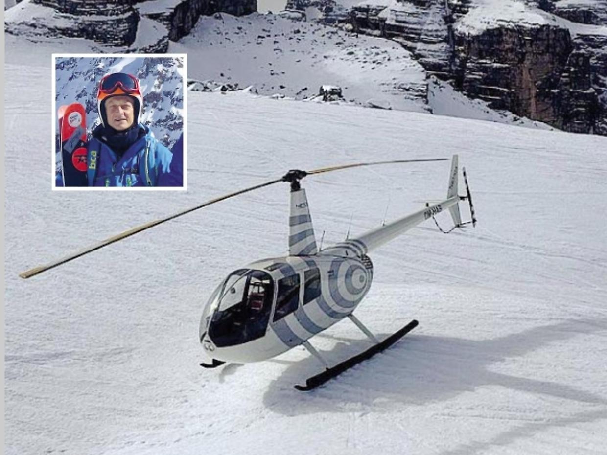 Giorgio Oliva sospeso: l&rsquo;imprenditore atterra con l&rsquo;elicottero sulle piste da sci