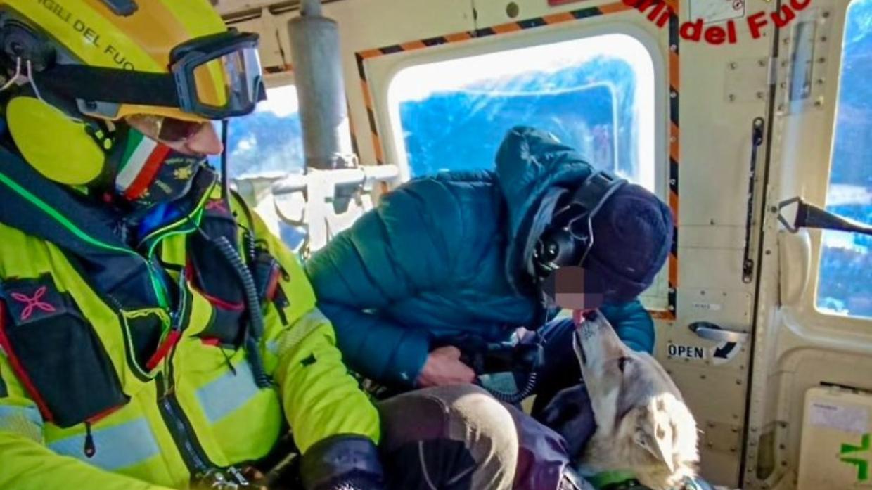 Alta Val Susa, escursionista e cane salvati dall&rsquo;elicottero Drago vicino al bivacco Sigot