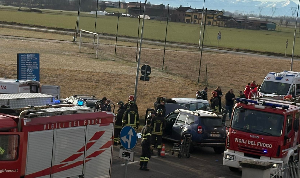 La scena dell'incidente sulla provinciale