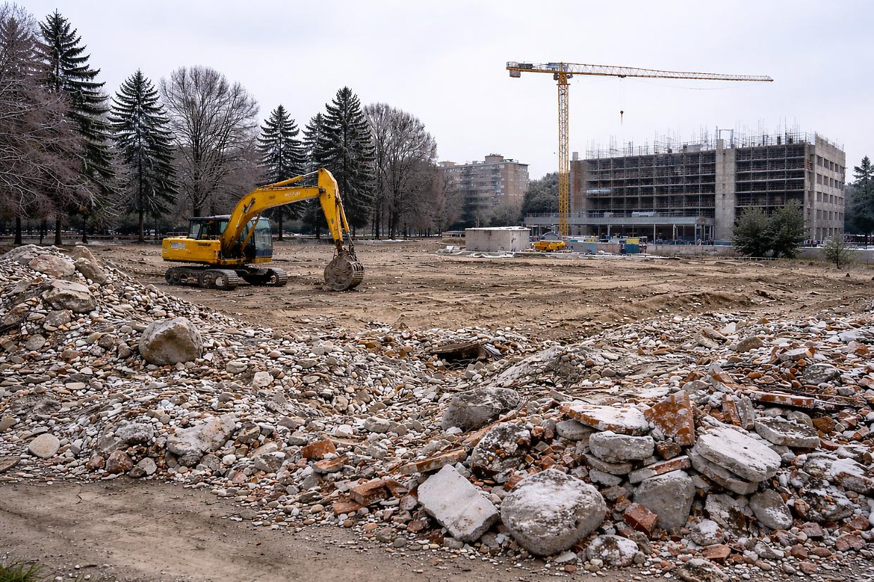 Nichelino, completato l&rsquo;abbattimento della vecchia scuola Papa Giovanni