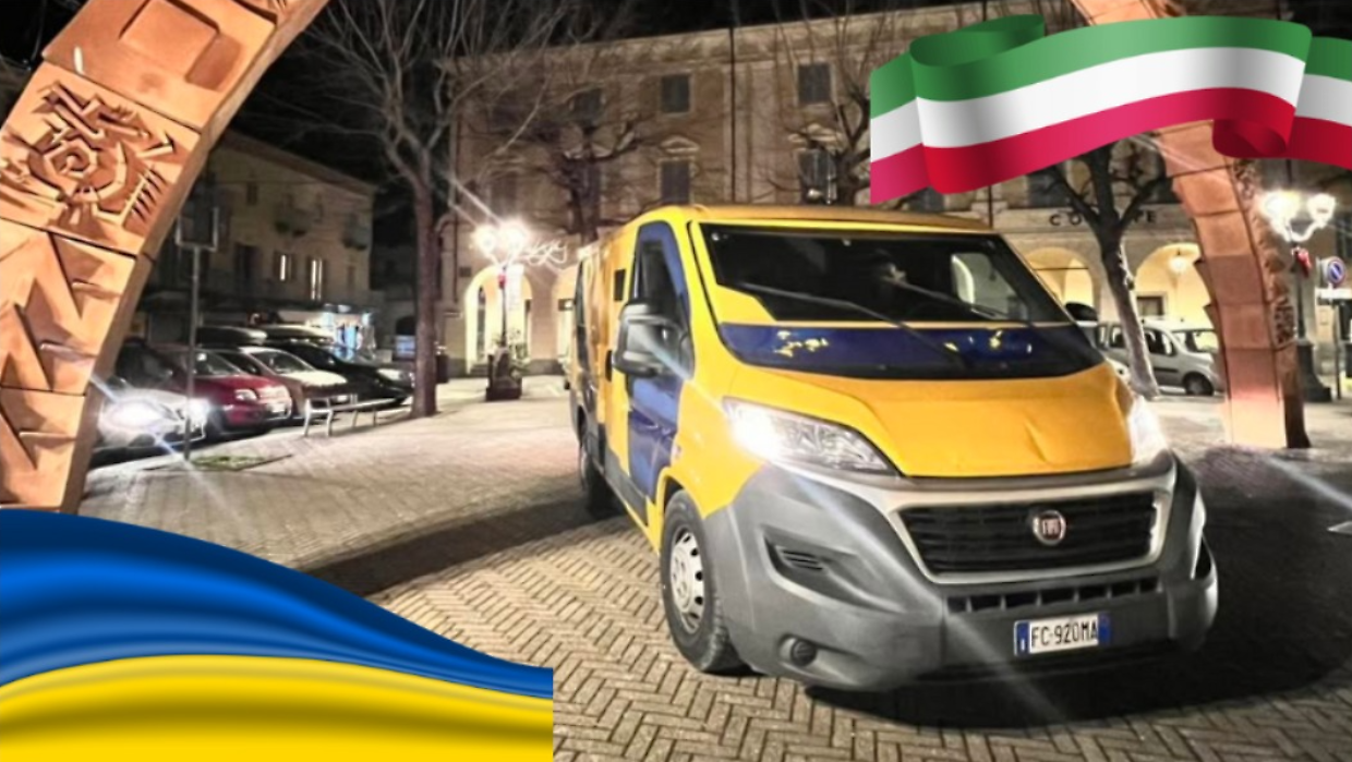 Da Castellamonte all&rsquo;Ucraina, il furgone blindato che mette al sicuro gli aiuti di La Memoria Viva
