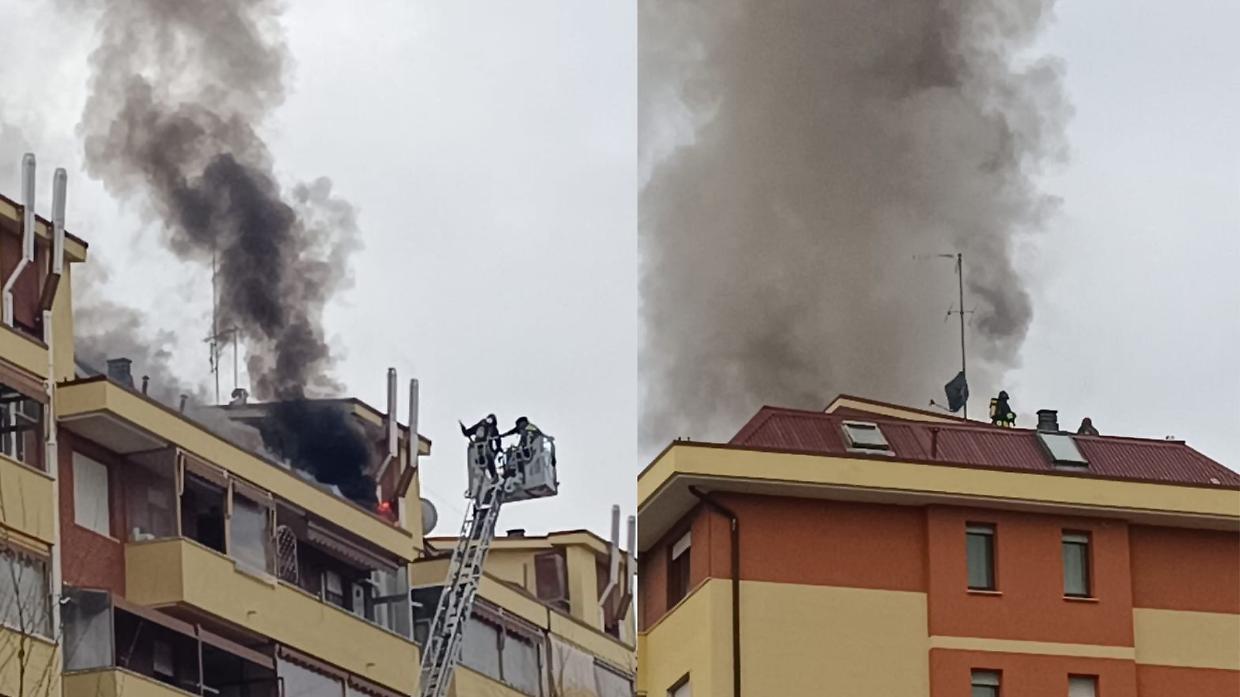 Venaria Reale, mansarda in fiamme: evacuati i residenti
