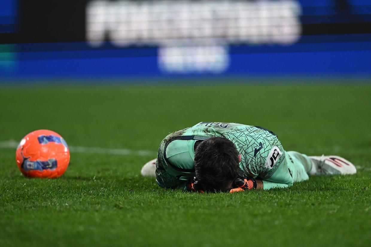 La disperazione di Paleari in Como-Torino 6-0 (foto Getty Image)