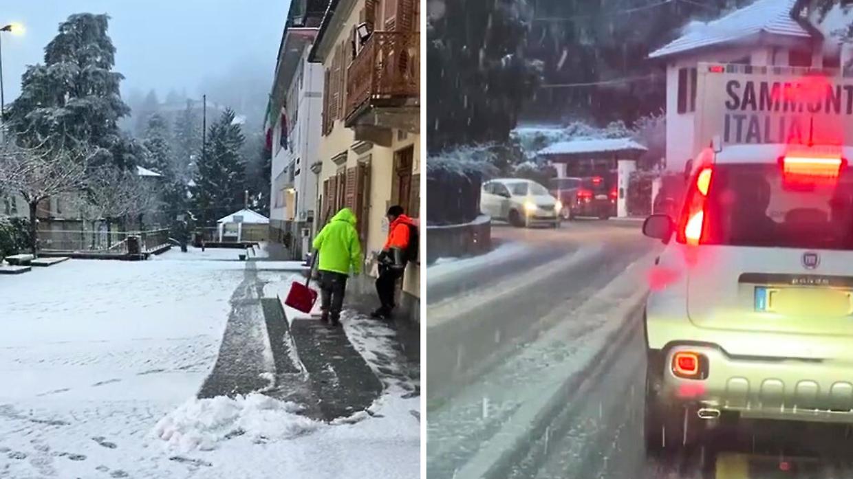 Meteo, nevica a Torino: forti disagi in collina, qualche fiocco anche in citt&agrave; (foto Andrea Vuolo - Meteo in Piemonte)