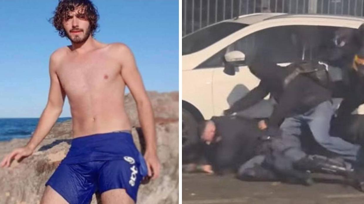 A sinistra, Angelo Simionato, autore del pestaggio del poliziotto Alessandro Calista (a destra)