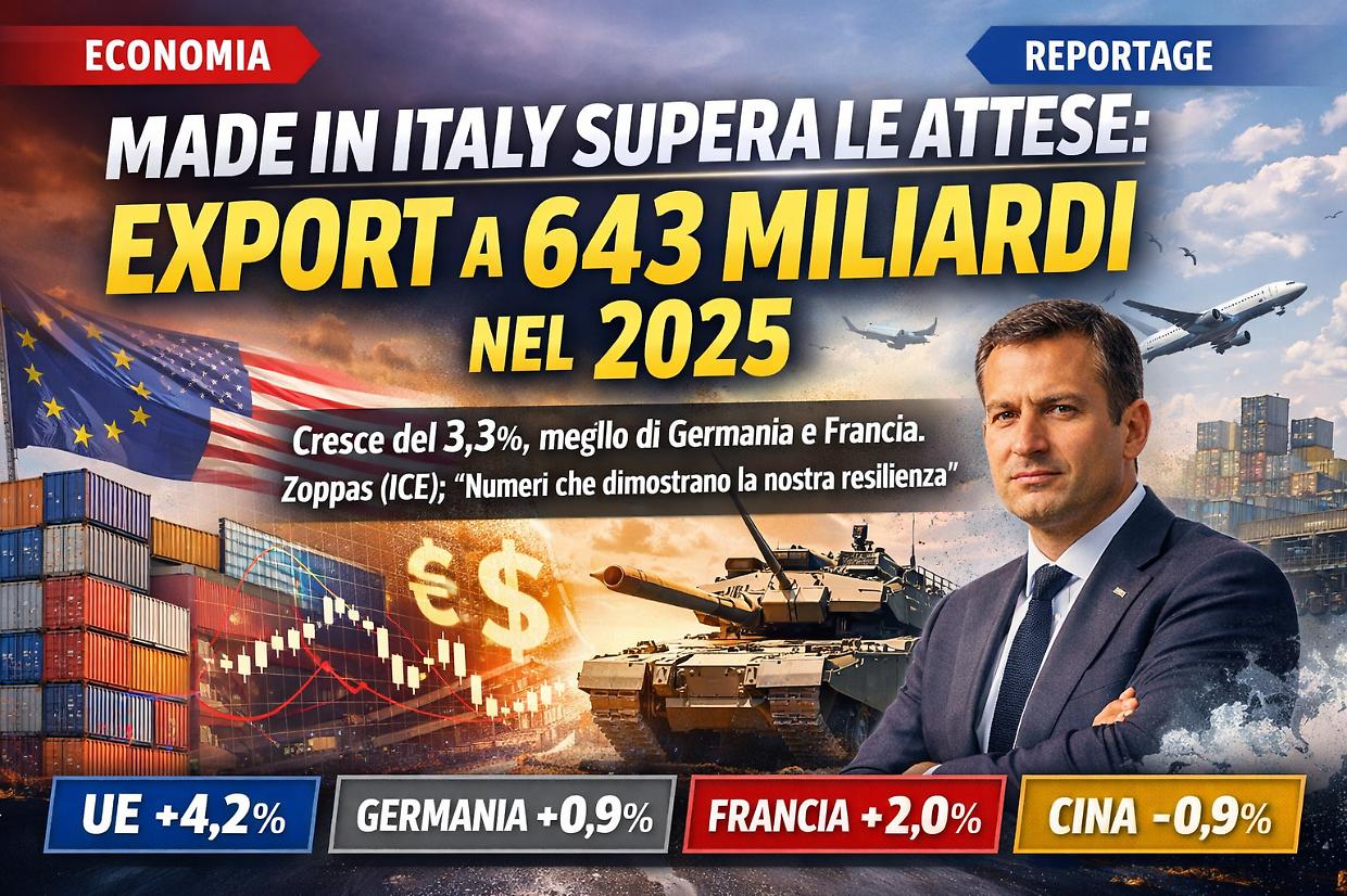 export italiano, la spinta che non ti aspetti: 2025 a 643 miliardi malgrado dazi e guerre