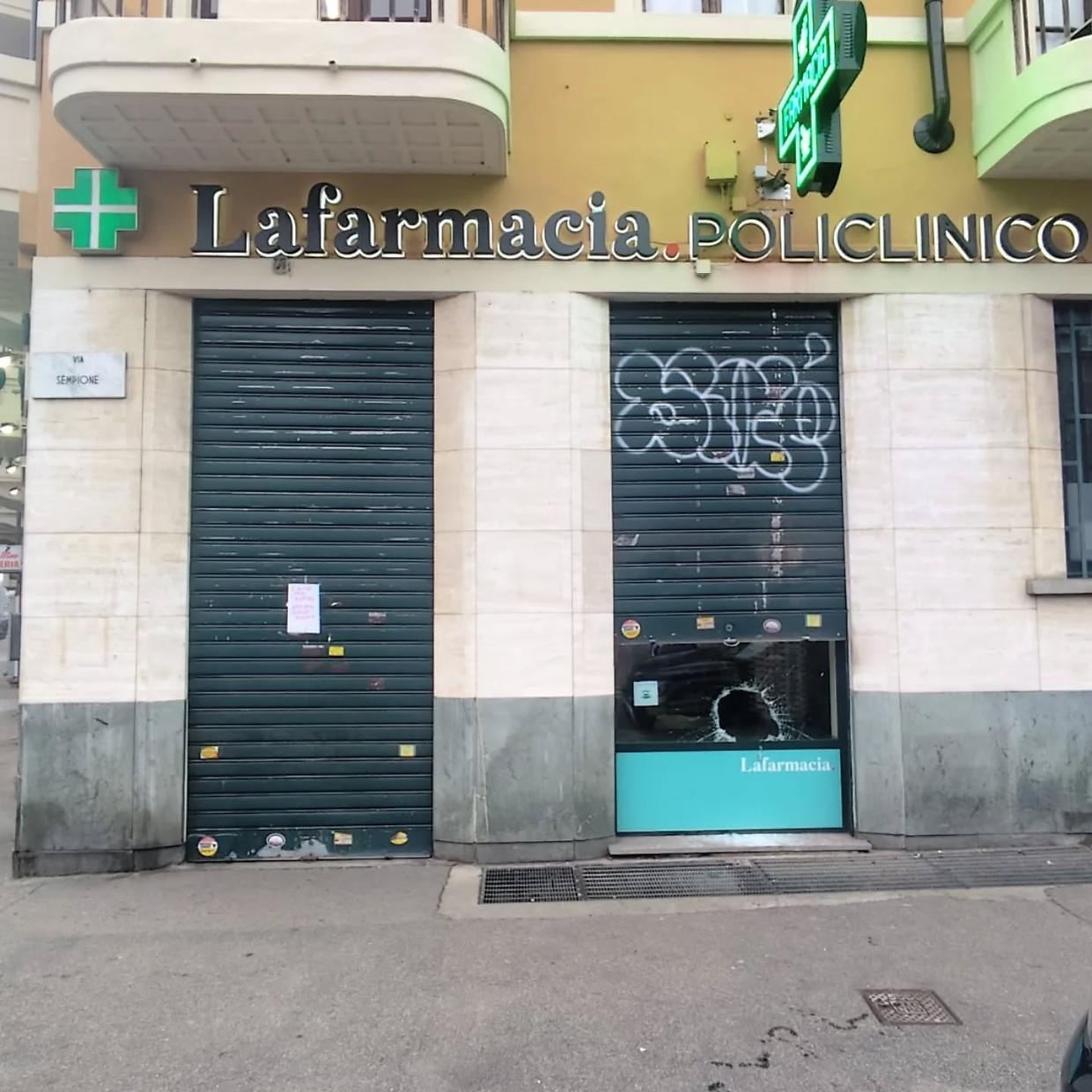 Torino, furto con effrazione alla Farmacia Policlino in via Sempione
