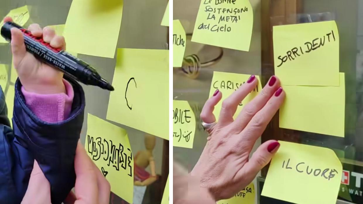 &ldquo;Le donne sono&hellip; Continua tu&rdquo;: via Vanchiglia si riempie di post-it per l&rsquo;8 marzo