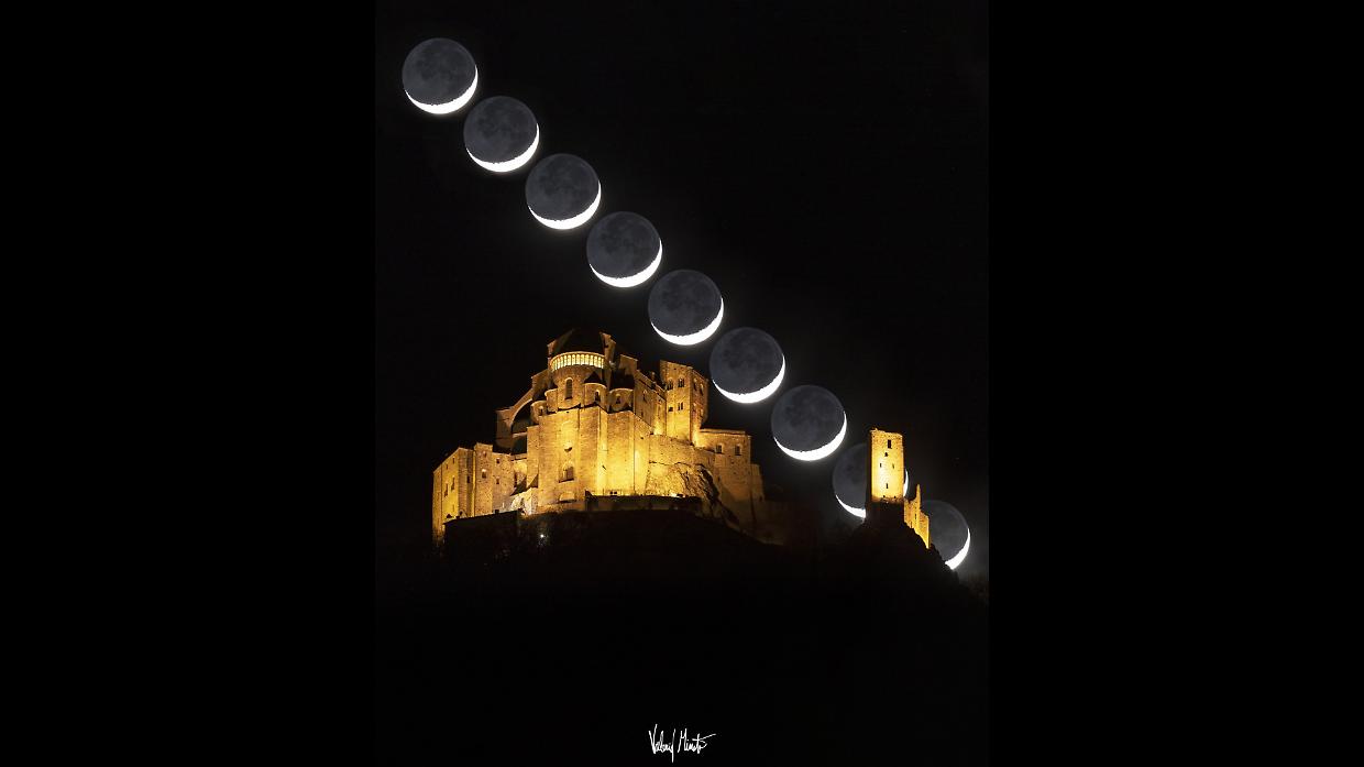 Le fasi della Luna sopra la Sacra: il nuovo scatto di Valerio Minato