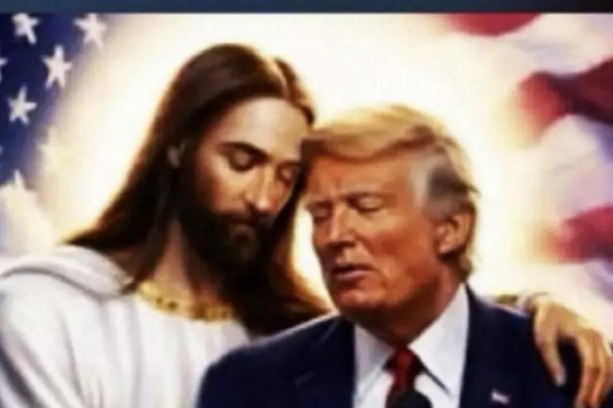 Trump e l&rsquo;immagine che fa discutere: &ldquo;Sono il prescelto di Dio&rdquo;