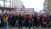 La contestazione dei tifosi granata nei confronti di Urbano Cairo