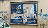 Forza Italia, manifesti strappati e Tajani è nel mirino dei pro Pal