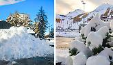 Nella notte la prima nevicata sulle montagne olimpiche. Fiocchi fino a 1.300 metri