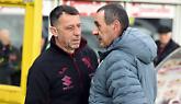Il tecnico del Torino, Roberto D'Aversa, insieme a Maurizio Sarri