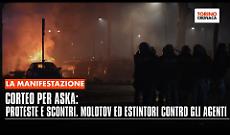 Corteo per Aska: proteste e scontri. Molotov ed estintori contro gli agenti