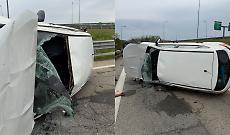 Incidente allo svincolo di Savonera: auto si ribalta, due feriti in ospedale