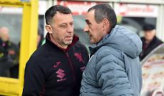Il tecnico del Torino, Roberto D'Aversa, insieme a Maurizio Sarri