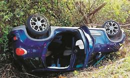 A bordo dell’auto si schianta contro un albero