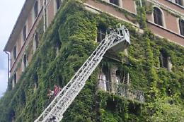 Via Baretti, vigili del fuoco salvano un gatto arrampicatosi ai piani superiori