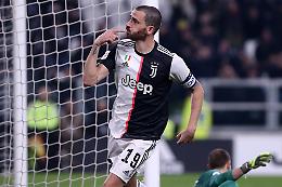 Juve, doppietta di Bonucci su rigore: Lazio al tappeto