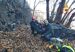 Intrappolata nella vecchia cava: coppia di cani salvata dai vigili del fuoco [LE FOTO]
