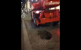 Maxi buca a Trastevere dopo le riprese di Fast & Furious