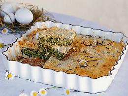 Torta verde di riso piemontese con spinaci, ortiche o tarassaco