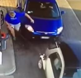 L'auto è ferma per fare benzina? Ecco come viene...tamponata e spazzata via!!