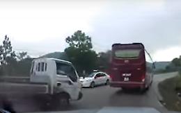 Sorpasso pericoloso in curva, incidente evitato per miracolo!!