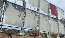 Stadio Filadelfia, il vento strappa le "vele": entro Ferragosto andranno tolte[FOTO]