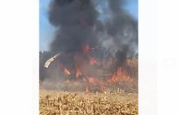 Paura a Carmagnola: trinciatrice per il mais in fiamme [FOTO E VIDEO]