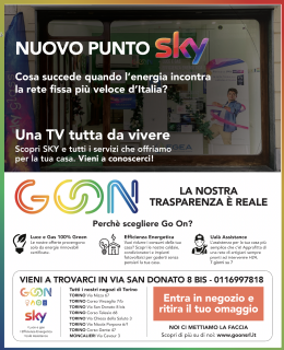 Un nuovo punto Sky di GO ON Srl a Torino: entra in negozio e ritira il tuo omaggio