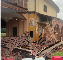 Incidente a Levone, automobilista esce di strada e si schianta contro il Santuario