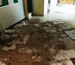 Maltempo, cadono pannelli dal soffitto: l'anagrafe è inagibile