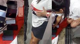 Presa la ladra senza pudore : aveva 13 telefoni nel reggiseno (video)