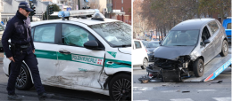 Schianto all'incrocio, due vigili urbani in ospedale
