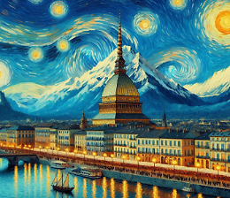 Torino è un capolavoro! Così l'avrebbero dipinta Van Gogh, Leonardo, Monet, Picasso e... 