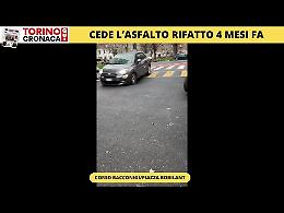 In corso Racconigi cede l'asfalto rifatto solo 4 mesi fa 