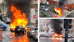 Paura a Torino: l'auto prende fuoco, una famiglia riesce a mettersi in salvo in extremis