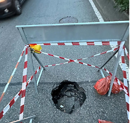 Torino colabrodo per colpa dei temporali: si apre un'altra voragine