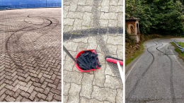 Tra sgommate e accelerate  il Santuario di Belmonte si trasforma in un' arena automobilistica