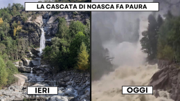 Il maltempo colpisce anche nelle Valli di Lanzo e in Canavese. La cascata di Noasca fa paura
