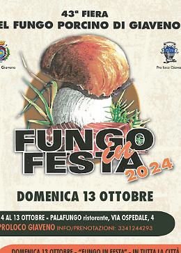 Al via la 43° Fiera del Fungo Porcino di Giaveno