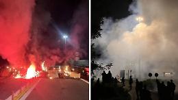 Tre ore di battaglia nella notte, i No Tav lanciano bombe-carta contro la polizia