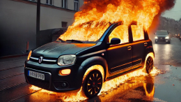 Paura a Santa Rita: una Fiat Panda va a fuoco, intervengono i pompieri