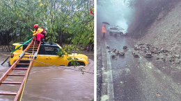 Frane, alberi caduti e automobilisti intrappolati: primi problemi per il maltempo in provincia di Torino