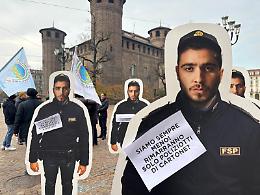 Poliziotti di cartone in piazza per protestare contro tagli e aggressioni