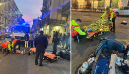 Con lo scooter si scontra con un'auto, paura per una ragazza 
