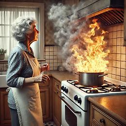 Neive: prende fuoco il pentolino e la cucina va in fiamme